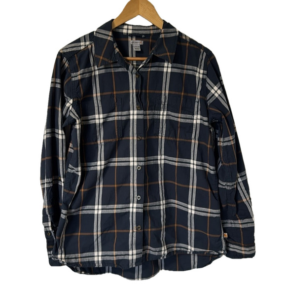 Youth size 14-16 Carhartt blue plaid button down shirt - Picture 1 of 6